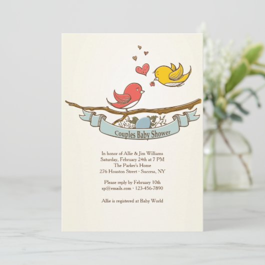 We verwachten een Baby shower-uitnodiging voor par Kaart (Staand voorkant)