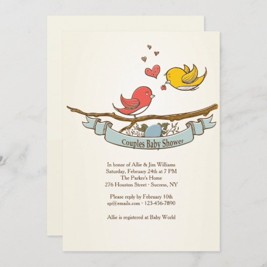 We verwachten een Baby shower-uitnodiging voor par Kaart (Voorkant / Achterkant)