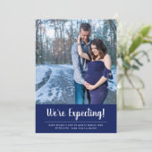 We verwachten een foto blauwe zwangerschap (Staand voorkant)