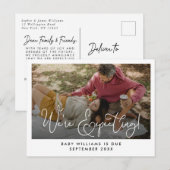 We verwachten een foto-zwangerschap aankondigingskaart (Voorkant / Achterkant)