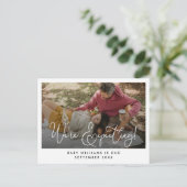 We verwachten een foto-zwangerschap aankondigingskaart (Staand voorkant)