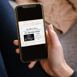 We verwachten een krantenfotozwangerschap aankondiging