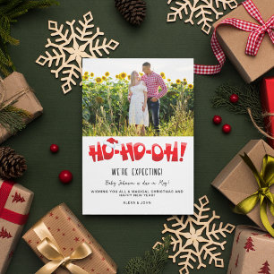 We verwachten een nieuwe baby met kerstmis feestdagenkaart