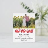 We verwachten een nieuwe baby met kerstmis feestdagenkaart (Staand voorkant)