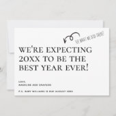 We verwachten een nieuwjaarsaankondiging feestdagenkaart (Voorkant)