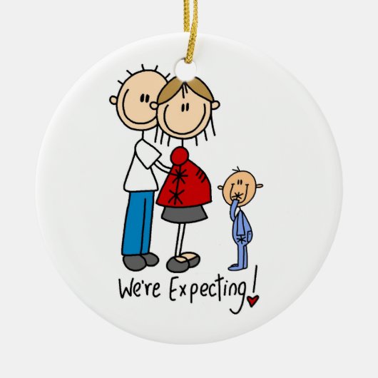 We verwachten een paar met Toddler Boy Ornament (Voorkant)