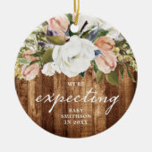 We verwachten een persoonlijke zwangerschap die ho keramisch ornament (Voorkant)