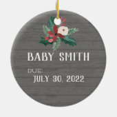 We verwachten een vakantieaankondiging met foto-ce keramisch ornament (Achterkant)