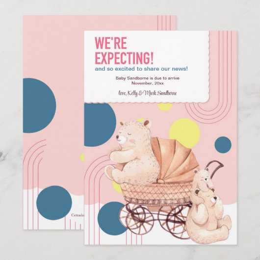 We verwachten een zwangerschapsaankondiging kaart (Voorkant / Achterkant)