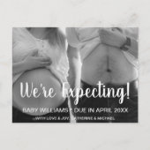 We verwachten grappige aankondiging van de geboort (Voorkant)