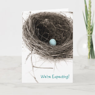 We verwachten het! Baby Boy Announcement Card Aankondiging