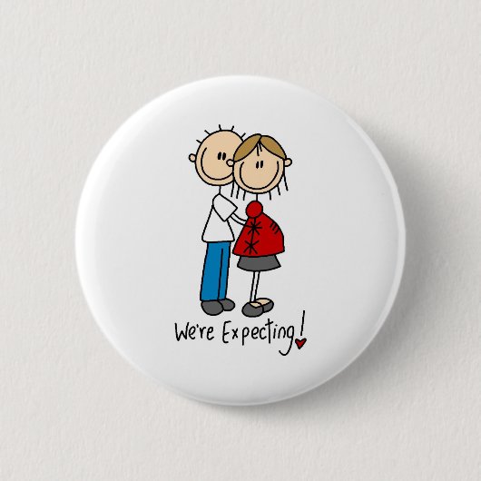 We verwachten het! Zwangere muis Figuur Button (Voorkant)