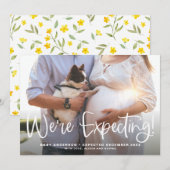 We verwachten moderne kalligrafie Fotozwangerschap (Voorkant / Achterkant)