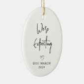 We verwachten ouders foto Baby uit 2024 Keramisch Ornament (Rechts)