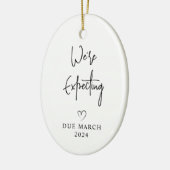 We verwachten ouders foto Baby uit 2024 Keramisch Ornament (Links)