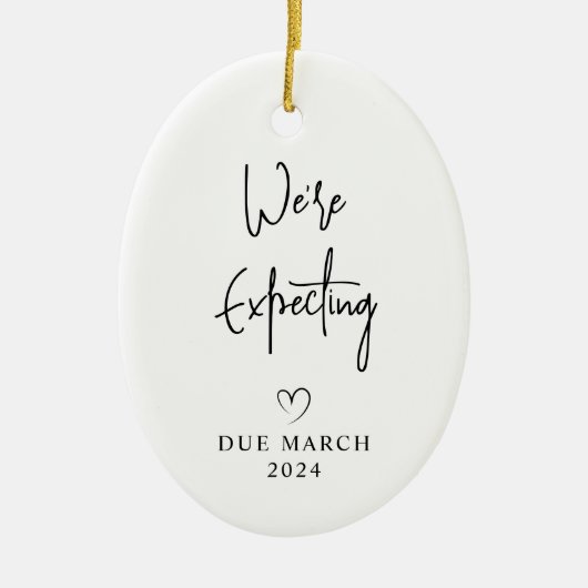 We verwachten ouders foto Baby uit 2024 Keramisch Ornament (Voorkant)