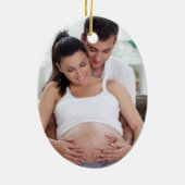 We verwachten ouders foto Baby uit 2024 Keramisch Ornament (Achterkant)