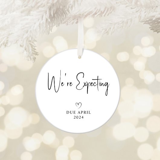 We verwachten ouders foto Baby uit 2024 Keramisch Ornament