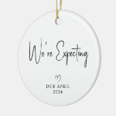 We verwachten ouders foto Baby uit 2024 Keramisch Ornament (Links)