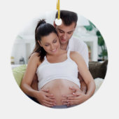 We verwachten ouders foto Baby uit 2024 Keramisch Ornament (Achterkant)
