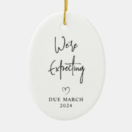 We Verwachten Ouders Foto Baby Verwacht 2024 Keramisch Ornament
