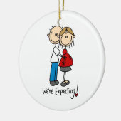 We verwachten T-shirts en cadeautjes Keramisch Ornament (Links)
