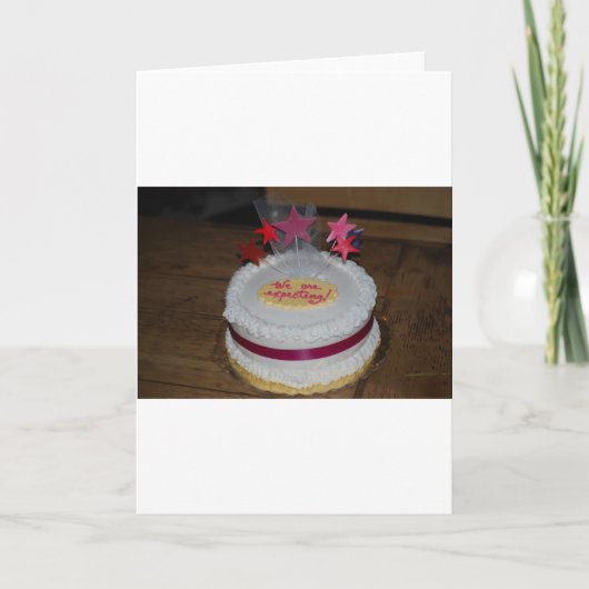 We verwachten taart aankondiging (Voorkant)