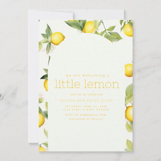 We verwelkomen een beetje citroen kaart (Voorkant)