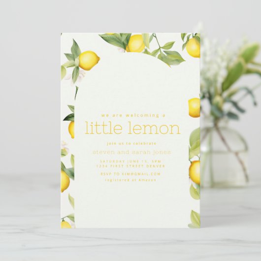 We verwelkomen een beetje citroen kaart (Staand voorkant)