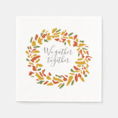 We verzamelen samen krans herfstschilderij servet (Voorkant)