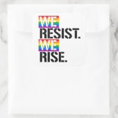 We verzetten ons tegen We stijgen Vierkante Sticker (Tas)