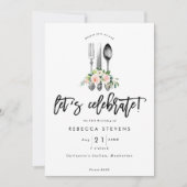 we vieren de floral cutlery verjaardagsfeestje kaart (Voorkant)