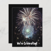 We vieren de viering met Fireworks Custom Invitati Kaart (Voorkant / Achterkant)