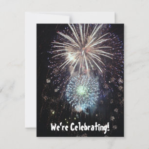 We vieren de viering met Fireworks Custom Invitati Kaart