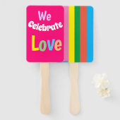 WE vieren liefde Handwaaier (Voorkant en achterkant)