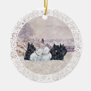 We Vijf Winter Keramisch Ornament