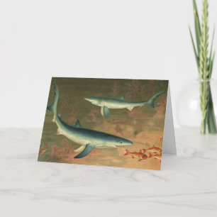 We vissen je een prettige kerst,  blauwe haaien feestdagen kaart