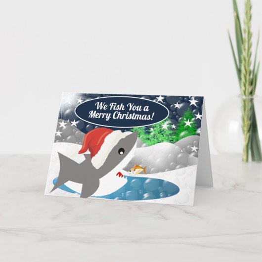 We vissen je een prettige kerst feestdagen kaart (Voorkant)