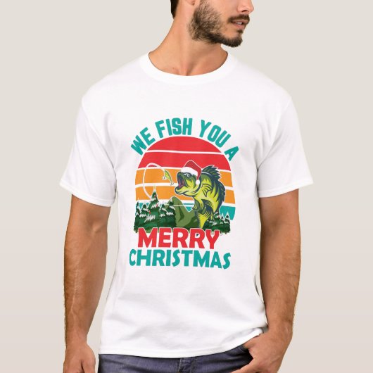 We vissen je een prettige kerst t-shirt (Voorkant)
