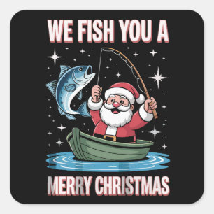 We Vissen Jou Een Prettig Kerstmis Visser Vissen K Vierkante Sticker