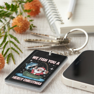 We Vissen Jou Een Prettig Kerstmis Visser Vissende Sleutelhanger