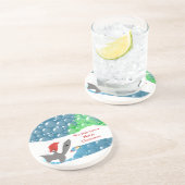 We vissen op je een Merry Christmas Shark Onderzet Zandsteen Onderzetter (Zijkant)