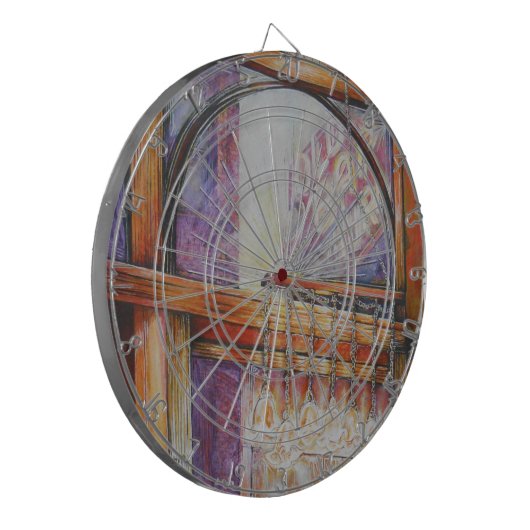 We vliegen allemaal rond hetzelfde licht. dartbord (Voorkant Links)