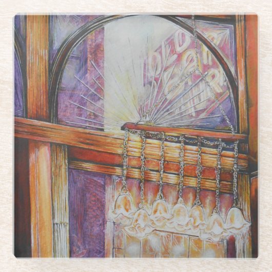 We vliegen allemaal rond hetzelfde licht. glazen onderzetter (Voorkant)