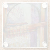 We vliegen allemaal rond hetzelfde licht. glazen onderzetter (Achterkant)