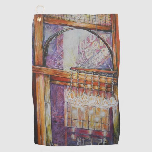 We vliegen allemaal rond hetzelfde licht golfhanddoek (Voorkant)