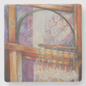 We vliegen allemaal rond hetzelfde licht. stenen onderzetter (Voorkant)