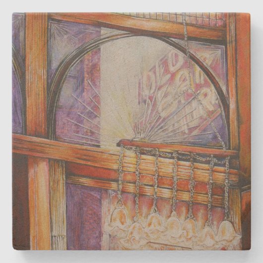 We vliegen allemaal rond hetzelfde licht. stenen onderzetter (Voorkant)