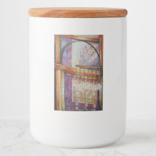 We vliegen allemaal rond hetzelfde licht. voedselcontainer etiket