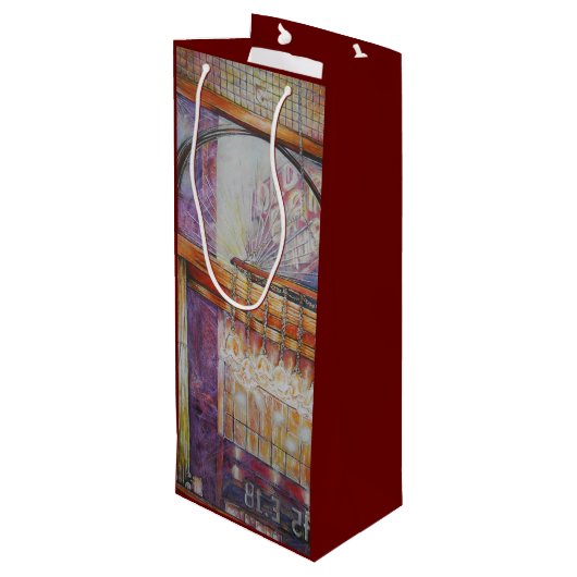 We vliegen allemaal rond hetzelfde licht. wijn cadeautas (Achterkant Gekanteld)